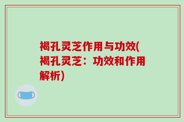 褐孔灵芝作用与功效(褐孔灵芝：功效和作用解析)-第1张图片-破壁灵芝孢子粉研究指南