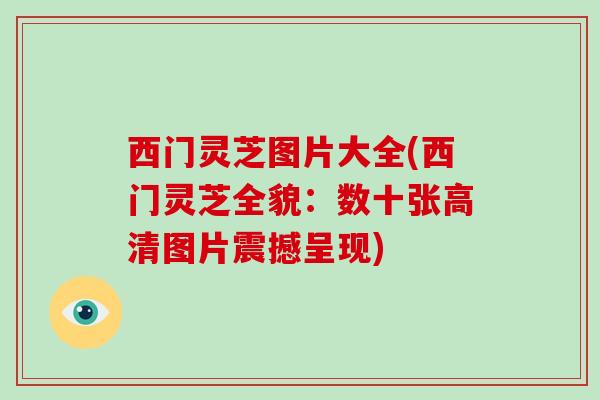 西门灵芝图片大全(西门灵芝全貌：数十张高清图片震撼呈现)-第1张图片-破壁灵芝孢子粉研究指南