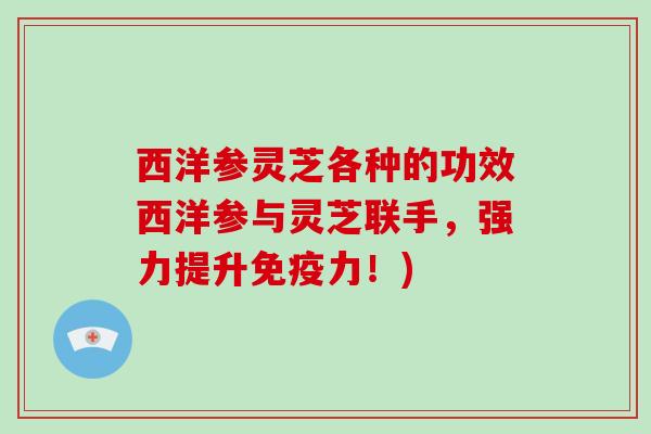西洋参灵芝各种的功效西洋参与灵芝联手，强力提升免疫力！)-第1张图片-破壁灵芝孢子粉研究指南
