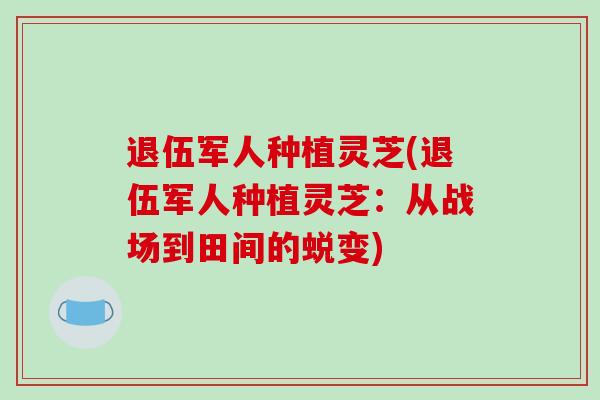 退伍军人种植灵芝(退伍军人种植灵芝:从战场到田间的蜕变)-第1张图片-破壁灵芝孢子粉研究指南 退伍军人种植灵芝(退伍军人种植灵芝:从战场到田间的蜕变)-第1张图片-破壁灵芝孢子粉研究指南