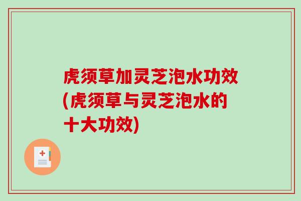 虎须草加灵芝泡水功效(虎须草与灵芝泡水的十大功效)-第1张图片-破壁灵芝孢子粉研究指南 虎须草加灵芝泡水功效(虎须草与灵芝泡水的十大功效)-第1张图片-破壁灵芝孢子粉研究指南