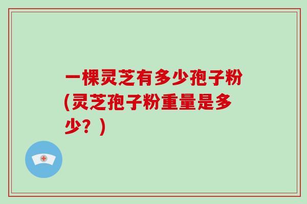 一棵灵芝有多少孢子粉(灵芝孢子粉重量是多少?)-第1张图片-破壁灵芝孢子粉研究指南 一棵灵芝有多少孢子粉(灵芝孢子粉重量是多少?)-第1张图片-破壁灵芝孢子粉研究指南