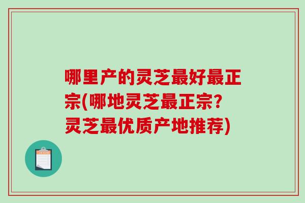 哪里产的灵芝最好最正宗(哪地灵芝最正宗?灵芝最优质产地推荐)-第1张图片-破壁灵芝孢子粉研究指南 哪里产的灵芝最好最正宗(哪地灵芝最正宗?灵芝最优质产地推荐)-第1张图片-破壁灵芝孢子粉研究指南