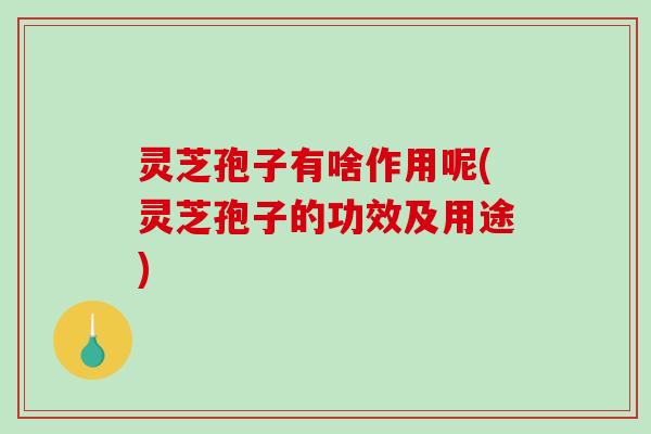 灵芝孢子有啥作用呢(灵芝孢子的功效及用途)-第1张图片-破壁灵芝孢子粉研究指南 灵芝孢子有啥作用呢(灵芝孢子的功效及用途)-第1张图片-破壁灵芝孢子粉研究指南