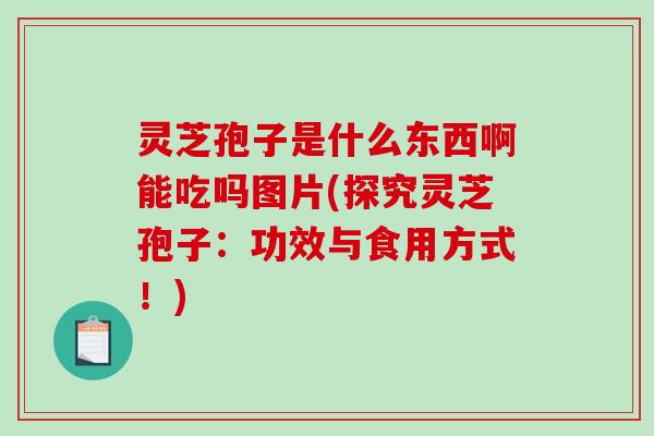 灵芝孢子是什么东西啊能吃吗图片(探究灵芝孢子:功效与食用方式!)-第1张图片-破壁灵芝孢子粉研究指南 灵芝孢子是什么东西啊能吃吗图片(探究灵芝孢子:功效与食用方式!)-第1张图片-破壁灵芝孢子粉研究指南