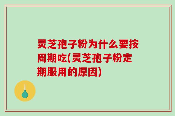 灵芝孢子粉为什么要按周期吃(灵芝孢子粉定期服用的原因)-第1张图片-破壁灵芝孢子粉研究指南 灵芝孢子粉为什么要按周期吃(灵芝孢子粉定期服用的原因)-第1张图片-破壁灵芝孢子粉研究指南
