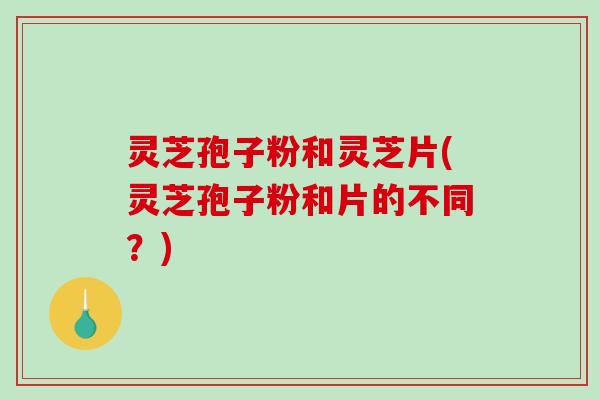 灵芝孢子粉和灵芝片(灵芝孢子粉和片的不同？)-第1张图片-破壁灵芝孢子粉研究指南