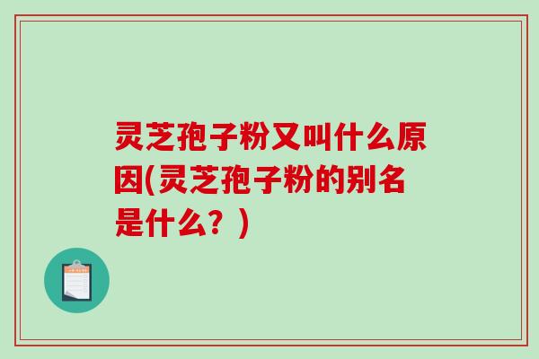 灵芝孢子粉又叫什么原因(灵芝孢子粉的别名是什么?)-第1张图片-破壁灵芝孢子粉研究指南 灵芝孢子粉又叫什么原因(灵芝孢子粉的别名是什么?)-第1张图片-破壁灵芝孢子粉研究指南