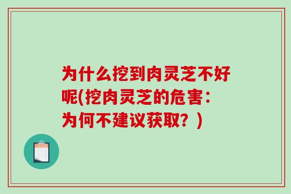 为什么挖到肉灵芝不好呢(挖肉灵芝的危害:为何不建议获取?)-第1张图片-破壁灵芝孢子粉研究指南 为什么挖到肉灵芝不好呢(挖肉灵芝的危害:为何不建议获取?)-第1张图片-破壁灵芝孢子粉研究指南