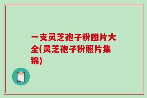 一支灵芝孢子粉图片大全(灵芝孢子粉照片集锦)-第1张图片-破壁灵芝孢子粉研究指南 一支灵芝孢子粉图片大全(灵芝孢子粉照片集锦)-第1张图片-破壁灵芝孢子粉研究指南