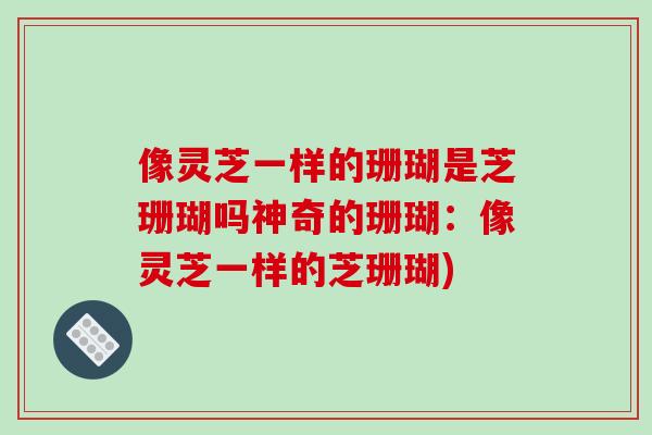 像灵芝一样的珊瑚是芝珊瑚吗神奇的珊瑚：像灵芝一样的芝珊瑚)-第1张图片-破壁灵芝孢子粉研究指南