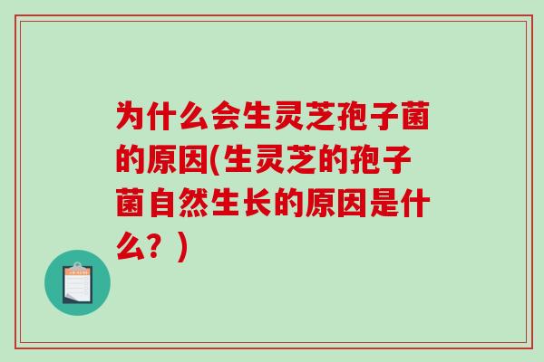 为什么会生灵芝孢子菌的原因(生灵芝的孢子菌自然生长的原因是什么？)-第1张图片-破壁灵芝孢子粉研究指南