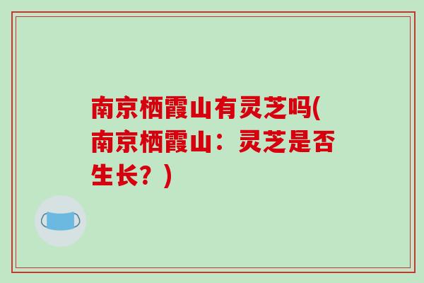 南京栖霞山有灵芝吗(南京栖霞山:灵芝是否生长?)-第1张图片-破壁灵芝孢子粉研究指南 南京栖霞山有灵芝吗(南京栖霞山:灵芝是否生长?)-第1张图片-破壁灵芝孢子粉研究指南