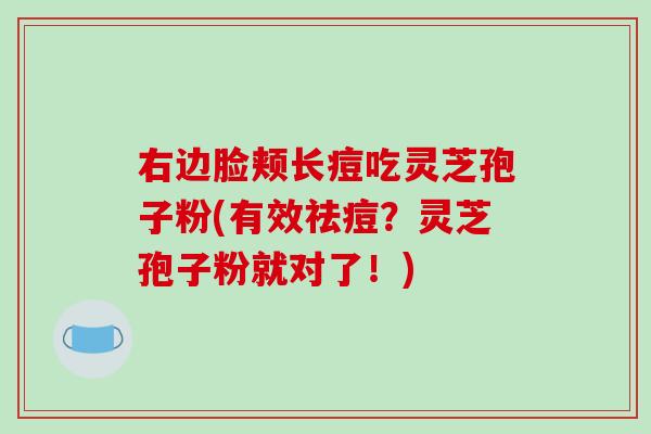 右边脸颊长痘吃灵芝孢子粉(有效祛痘?灵芝孢子粉就对了!)-第1张图片-破壁灵芝孢子粉研究指南 右边脸颊长痘吃灵芝孢子粉(有效祛痘?灵芝孢子粉就对了!)-第1张图片-破壁灵芝孢子粉研究指南