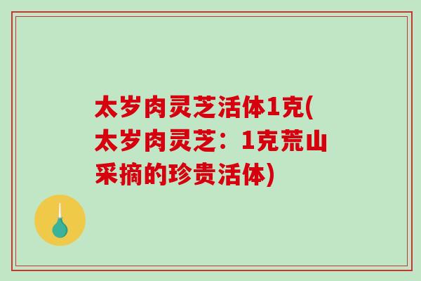 太岁肉灵芝活体1克(太岁肉灵芝：1克荒山采摘的珍贵活体)-第1张图片-破壁灵芝孢子粉研究指南