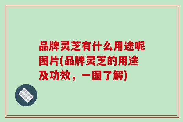 品牌灵芝有什么用途呢图片(品牌灵芝的用途及功效，一图了解)-第1张图片-破壁灵芝孢子粉研究指南