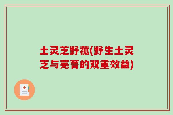 土灵芝野菰(野生土灵芝与芜菁的双重效益)-第1张图片-破壁灵芝孢子粉研究指南 土灵芝野菰(野生土灵芝与芜菁的双重效益)-第1张图片-破壁灵芝孢子粉研究指南