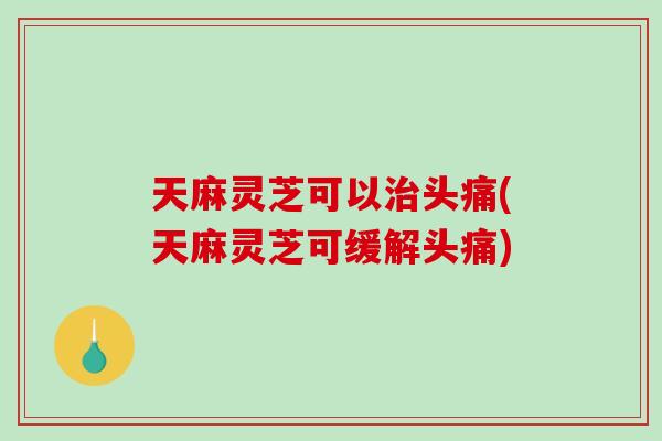 天麻灵芝可以治头痛(天麻灵芝可缓解头痛)-第1张图片-破壁灵芝孢子粉研究指南 天麻灵芝可以治头痛(天麻灵芝可缓解头痛)-第1张图片-破壁灵芝孢子粉研究指南