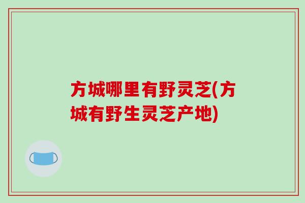 方城哪里有野灵芝(方城有野生灵芝产地)-第1张图片-破壁灵芝孢子粉研究指南 方城哪里有野灵芝(方城有野生灵芝产地)-第1张图片-破壁灵芝孢子粉研究指南