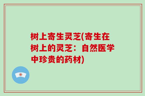 树上寄生灵芝(寄生在树上的灵芝:自然医学中珍贵的药材)-第1张图片-破壁灵芝孢子粉研究指南 树上寄生灵芝(寄生在树上的灵芝:自然医学中珍贵的药材)-第1张图片-破壁灵芝孢子粉研究指南