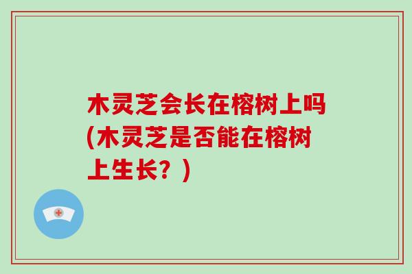 木灵芝会长在榕树上吗(木灵芝是否能在榕树上生长？)-第1张图片-破壁灵芝孢子粉研究指南