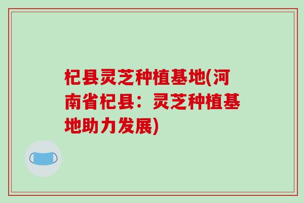 杞县灵芝种植基地(河南省杞县:灵芝种植基地助力发展)-第1张图片-破壁灵芝孢子粉研究指南 杞县灵芝种植基地(河南省杞县:灵芝种植基地助力发展)-第1张图片-破壁灵芝孢子粉研究指南