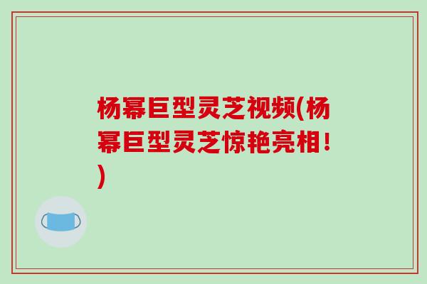 杨幂巨型灵芝视频(杨幂巨型灵芝惊艳亮相!)-第1张图片-破壁灵芝孢子粉研究指南 杨幂巨型灵芝视频(杨幂巨型灵芝惊艳亮相!)-第1张图片-破壁灵芝孢子粉研究指南