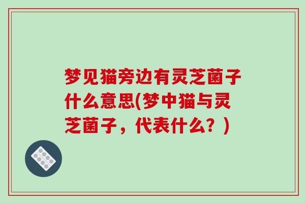 梦见猫旁边有灵芝菌子什么意思(梦中猫与灵芝菌子,代表什么?)-第1张图片-破壁灵芝孢子粉研究指南 梦见猫旁边有灵芝菌子什么意思(梦中猫与灵芝菌子,代表什么?)-第1张图片-破壁灵芝孢子粉研究指南