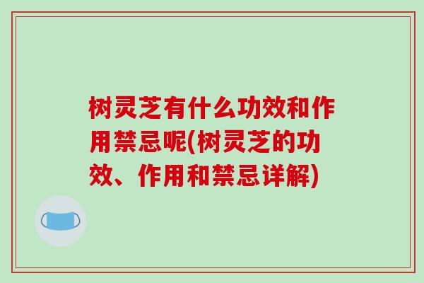 树灵芝有什么功效和作用禁忌呢(树灵芝的功效、作用和禁忌详解)-第1张图片-破壁灵芝孢子粉研究指南 树灵芝有什么功效和作用禁忌呢(树灵芝的功效、作用和禁忌详解)-第1张图片-破壁灵芝孢子粉研究指南