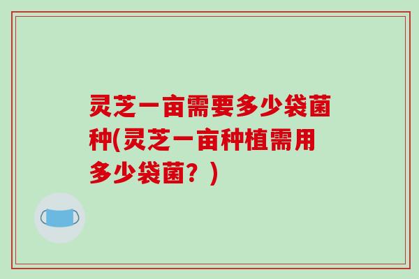 灵芝一亩需要多少袋菌种(灵芝一亩种植需用多少袋菌?)-第1张图片-破壁灵芝孢子粉研究指南 灵芝一亩需要多少袋菌种(灵芝一亩种植需用多少袋菌?)-第1张图片-破壁灵芝孢子粉研究指南