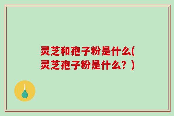 灵芝和孢子粉是什么(灵芝孢子粉是什么?)-第1张图片-破壁灵芝孢子粉研究指南 灵芝和孢子粉是什么(灵芝孢子粉是什么?)-第1张图片-破壁灵芝孢子粉研究指南