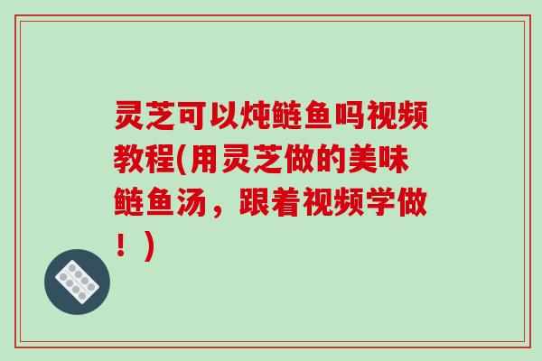 灵芝可以炖鲢鱼吗视频教程(用灵芝做的美味鲢鱼汤,跟着视频学做!)-第1张图片-破壁灵芝孢子粉研究指南 灵芝可以炖鲢鱼吗视频教程(用灵芝做的美味鲢鱼汤,跟着视频学做!)-第1张图片-破壁灵芝孢子粉研究指南