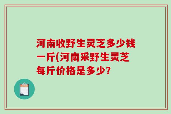 河南收野生灵芝多少钱一斤(河南采野生灵芝每斤价格是多少?-第1张图片-破壁灵芝孢子粉研究指南 河南收野生灵芝多少钱一斤(河南采野生灵芝每斤价格是多少?-第1张图片-破壁灵芝孢子粉研究指南