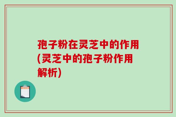 孢子粉在灵芝中的作用(灵芝中的孢子粉作用解析)-第1张图片-破壁灵芝孢子粉研究指南 孢子粉在灵芝中的作用(灵芝中的孢子粉作用解析)-第1张图片-破壁灵芝孢子粉研究指南