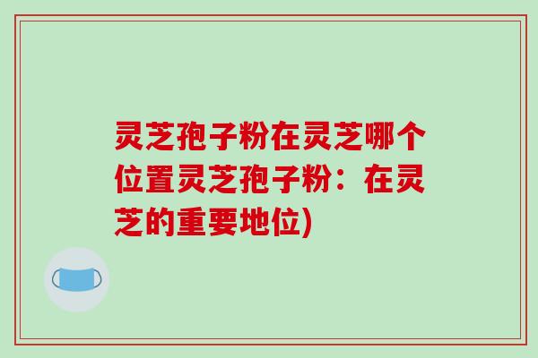 灵芝孢子粉在灵芝哪个位置灵芝孢子粉:在灵芝的重要地位)-第1张图片-破壁灵芝孢子粉研究指南 灵芝孢子粉在灵芝哪个位置灵芝孢子粉:在灵芝的重要地位)-第1张图片-破壁灵芝孢子粉研究指南