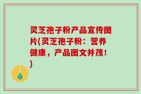 灵芝孢子粉产品宣传图片(灵芝孢子粉:营养健康,产品图文并茂!)-第1张图片-破壁灵芝孢子粉研究指南 灵芝孢子粉产品宣传图片(灵芝孢子粉:营养健康,产品图文并茂!)-第1张图片-破壁灵芝孢子粉研究指南