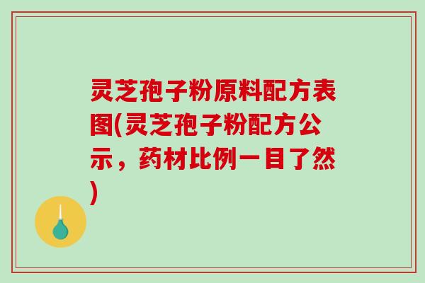 灵芝孢子粉原料配方表图(灵芝孢子粉配方公示，药材比例一目了然)-第1张图片-破壁灵芝孢子粉研究指南