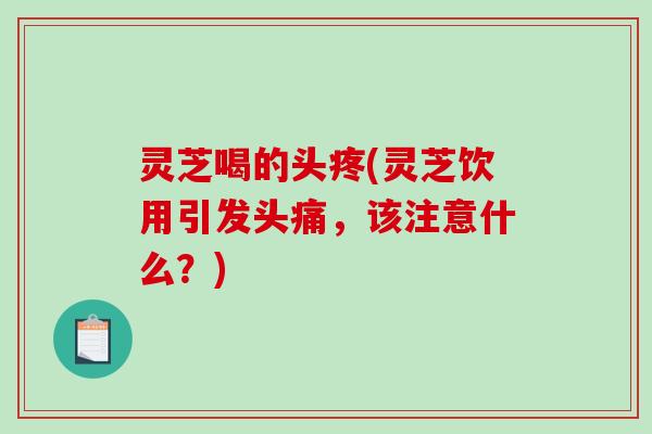 灵芝喝的头疼(灵芝饮用引发头痛,该注意什么?)-第1张图片-破壁灵芝孢子粉研究指南 灵芝喝的头疼(灵芝饮用引发头痛,该注意什么?)-第1张图片-破壁灵芝孢子粉研究指南