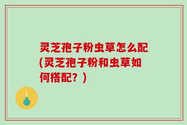 灵芝孢子粉虫草怎么配(灵芝孢子粉和虫草如何搭配?)-第1张图片-破壁灵芝孢子粉研究指南 灵芝孢子粉虫草怎么配(灵芝孢子粉和虫草如何搭配?)-第1张图片-破壁灵芝孢子粉研究指南