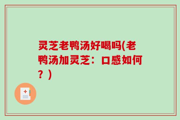 灵芝老鸭汤好喝吗(老鸭汤加灵芝:口感如何?)-第1张图片-破壁灵芝孢子粉研究指南 灵芝老鸭汤好喝吗(老鸭汤加灵芝:口感如何?)-第1张图片-破壁灵芝孢子粉研究指南