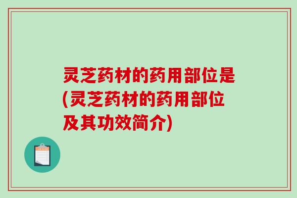 灵芝药材的药用部位是(灵芝药材的药用部位及其功效简介)-第1张图片-破壁灵芝孢子粉研究指南 灵芝药材的药用部位是(灵芝药材的药用部位及其功效简介)-第1张图片-破壁灵芝孢子粉研究指南