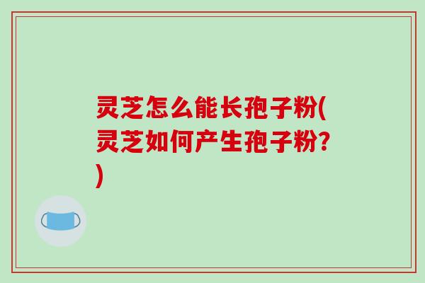 灵芝怎么能长孢子粉(灵芝如何产生孢子粉?)-第1张图片-破壁灵芝孢子粉研究指南 灵芝怎么能长孢子粉(灵芝如何产生孢子粉?)-第1张图片-破壁灵芝孢子粉研究指南