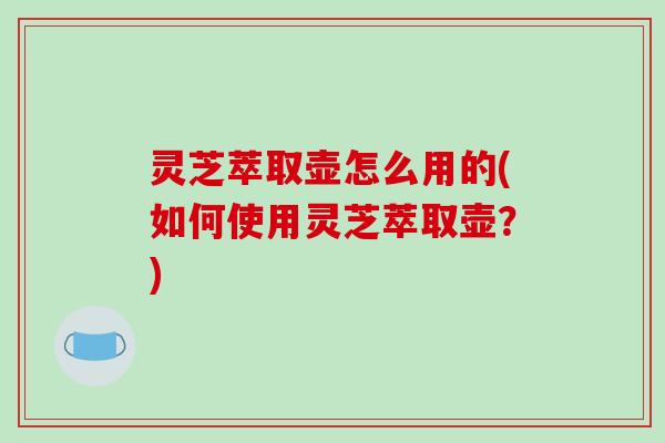灵芝萃取壶怎么用的(如何使用灵芝萃取壶?)-第1张图片-破壁灵芝孢子粉研究指南 灵芝萃取壶怎么用的(如何使用灵芝萃取壶?)-第1张图片-破壁灵芝孢子粉研究指南