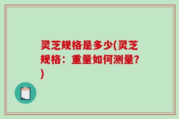 灵芝规格是多少(灵芝规格:重量如何测量?)-第1张图片-破壁灵芝孢子粉研究指南 灵芝规格是多少(灵芝规格:重量如何测量?)-第1张图片-破壁灵芝孢子粉研究指南