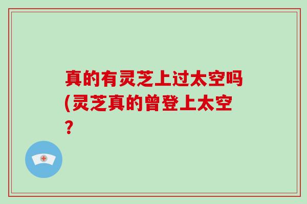 真的有灵芝上过太空吗(灵芝真的曾登上太空？-第1张图片-破壁灵芝孢子粉研究指南