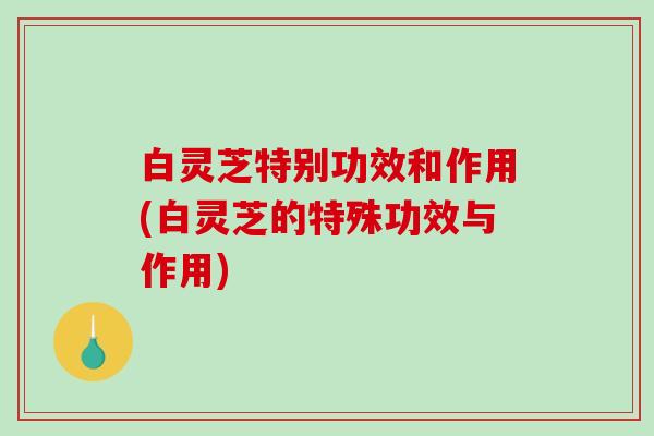 白灵芝特别功效和作用(白灵芝的特殊功效与作用)-第1张图片-破壁灵芝孢子粉研究指南 白灵芝特别功效和作用(白灵芝的特殊功效与作用)-第1张图片-破壁灵芝孢子粉研究指南