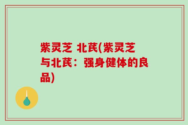 紫灵芝 北芪(紫灵芝与北芪：强身健体的良品)-第1张图片-破壁灵芝孢子粉研究指南