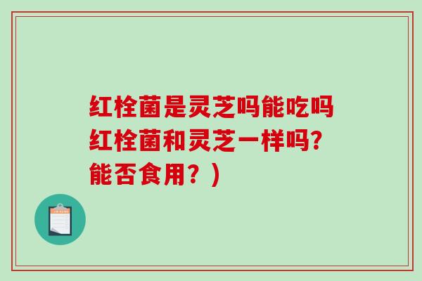 红栓菌是灵芝吗能吃吗红栓菌和灵芝一样吗?能否食用?)-第1张图片-破壁灵芝孢子粉研究指南 红栓菌是灵芝吗能吃吗红栓菌和灵芝一样吗?能否食用?)-第1张图片-破壁灵芝孢子粉研究指南