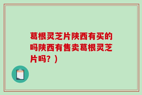 葛根灵芝片陕西有买的吗陕西有售卖葛根灵芝片吗?)-第1张图片-破壁灵芝孢子粉研究指南 葛根灵芝片陕西有买的吗陕西有售卖葛根灵芝片吗?)-第1张图片-破壁灵芝孢子粉研究指南