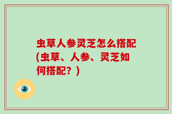虫草人参灵芝怎么搭配(虫草、人参、灵芝如何搭配?)-第1张图片-破壁灵芝孢子粉研究指南 虫草人参灵芝怎么搭配(虫草、人参、灵芝如何搭配?)-第1张图片-破壁灵芝孢子粉研究指南